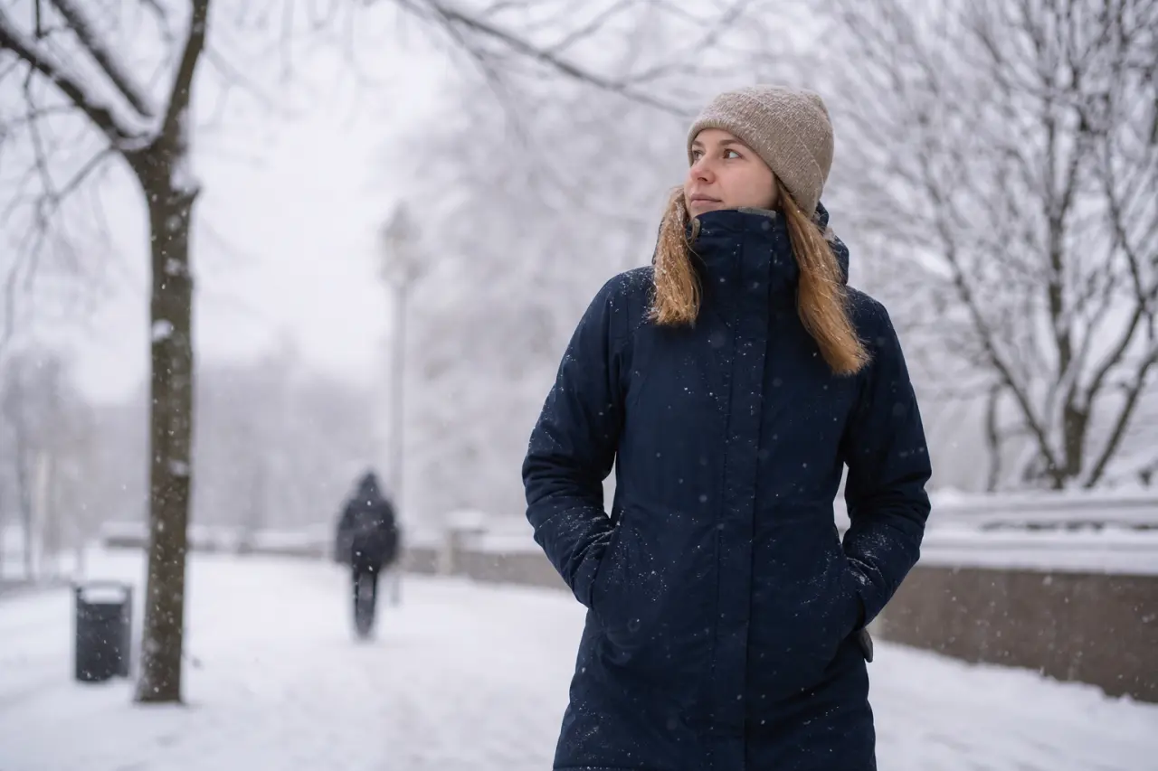 Parkas i nordisk vintermiljö för guiden om Haglöfs